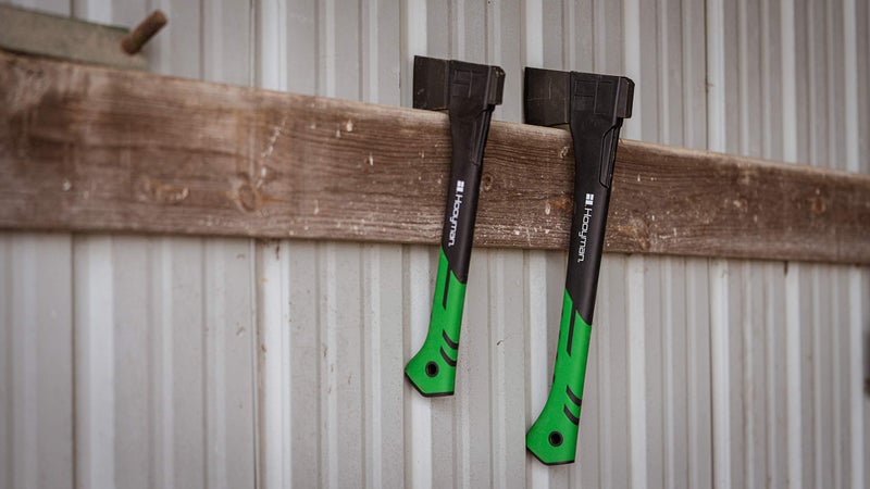 Hooyman Small Hatchet with Heavy Duty Construction, V Grind Blade, Ergonomic No-Slip H-Grip Handle, Reinforced Fiberglass Core, and Sheath for Gardening, Hunting, Wood Chopping, Splitting, and Outdoor - Image 4